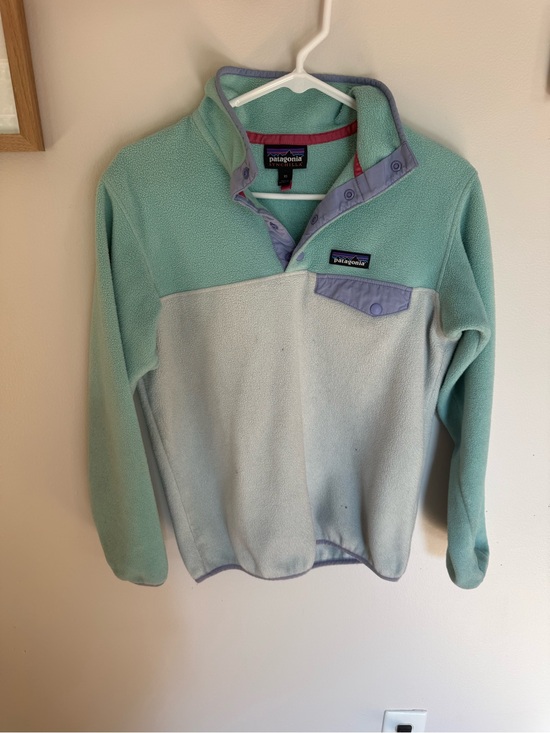 Patagonia Sweaters - Patagonia Two-Tone Mint Green and Light Blue Snap-T Pullover